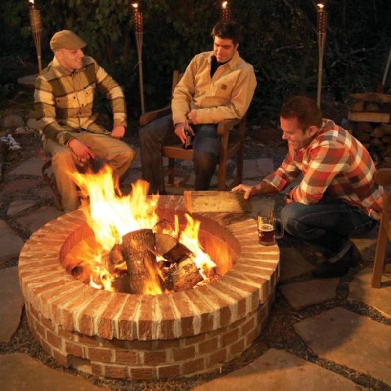 DIY brick fire pit