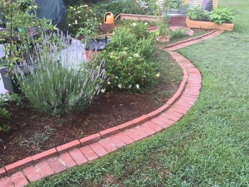 DIY brick garden edging
