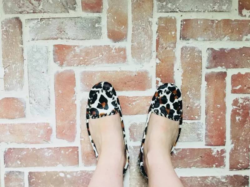 DIY brick tile floor