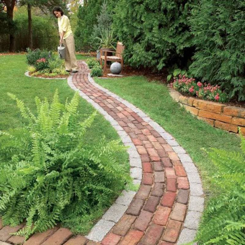 DIY brickway pathway