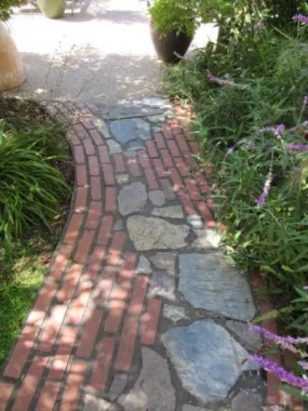 DIY stone brick walkway