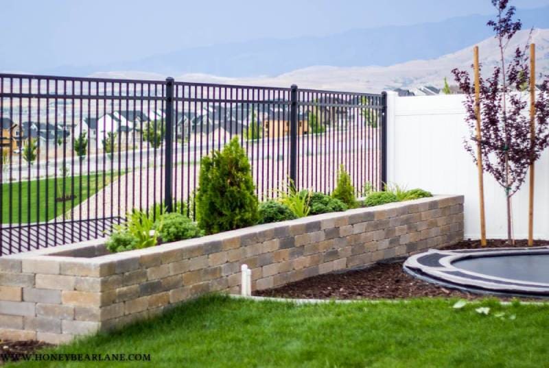 DIY stone planter boxes