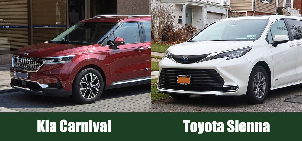 Kia Carnival vs Toyota Sienna side by side