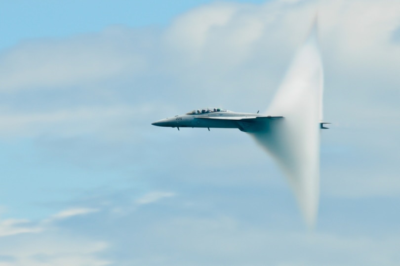 Military plane sound barier