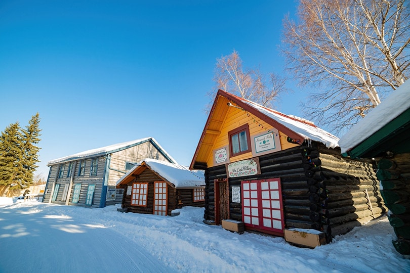 Snowing House Fairbanks Alaska