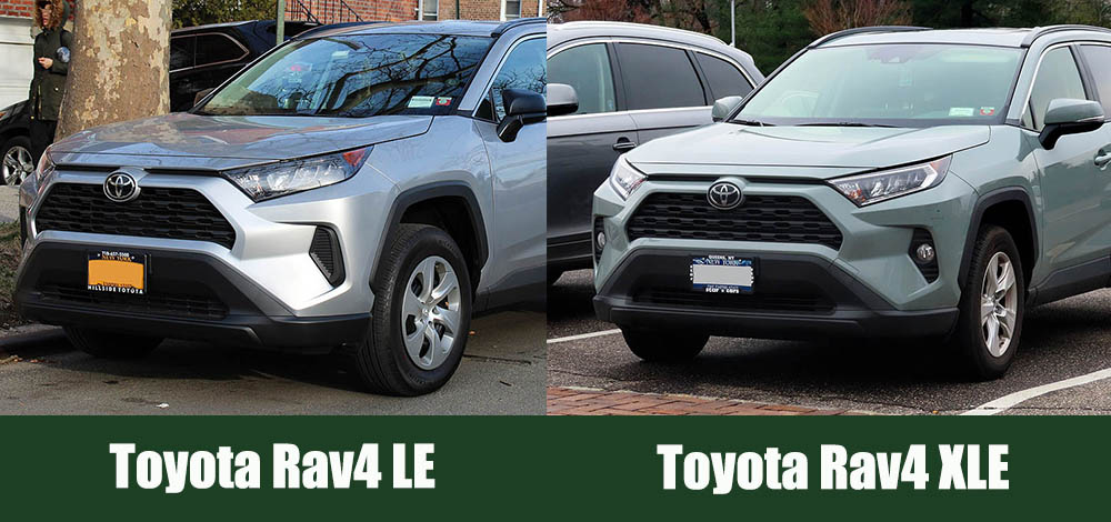 Toyota Rav4 LE vs XLE side by side