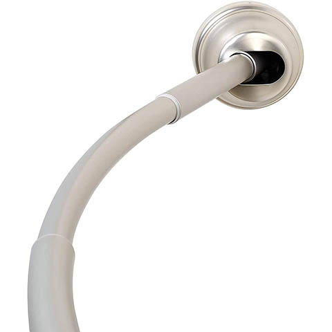 Zenna Home E40S2ALBN NeverRust Rustproof Dual Mount Curved Stall Shower Rod
