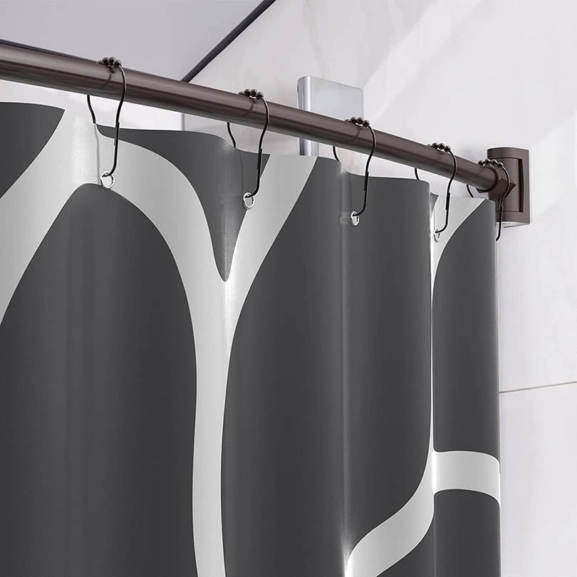 actual use of PrettyHome Adjustable Curved Shower Curtain Rod