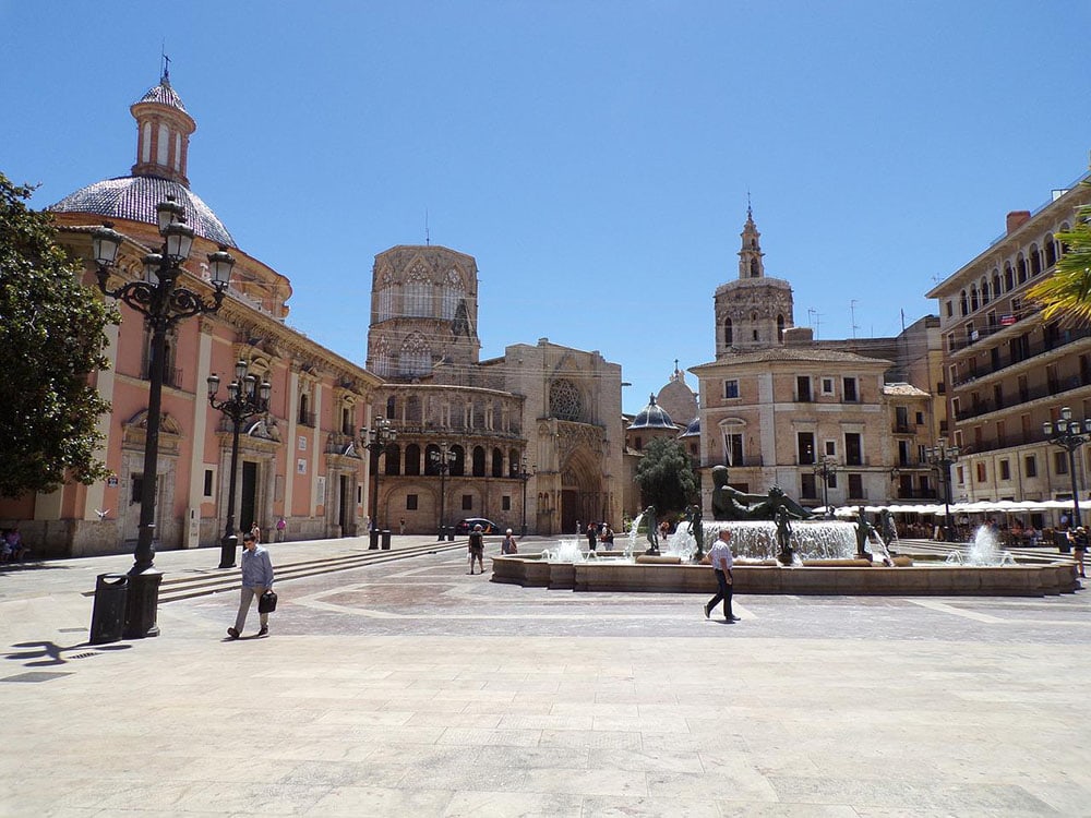 cathedral square in valencia, spain