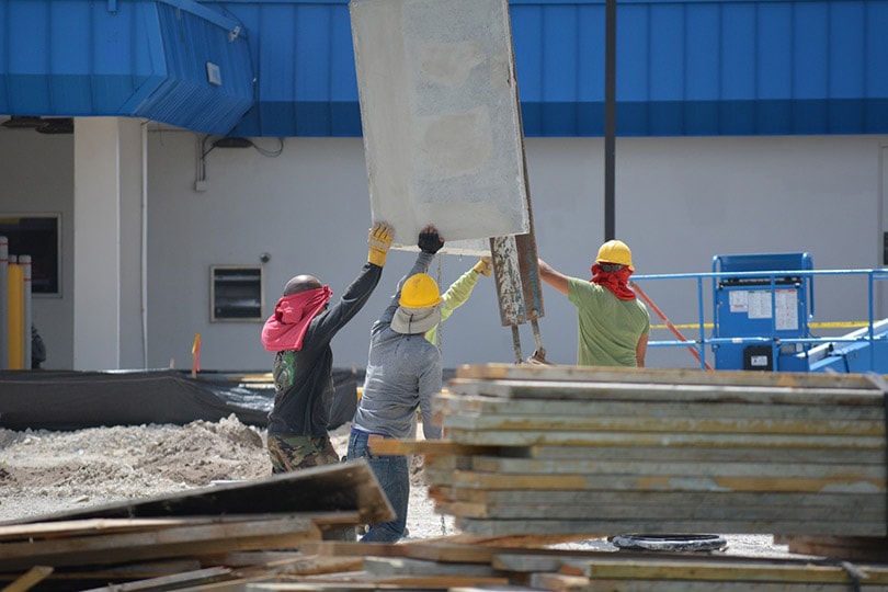 construction workers on site