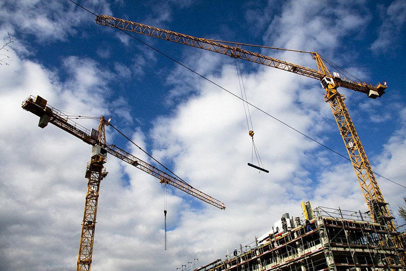 cranes in construction site