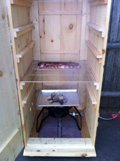 diy home built smokehouse