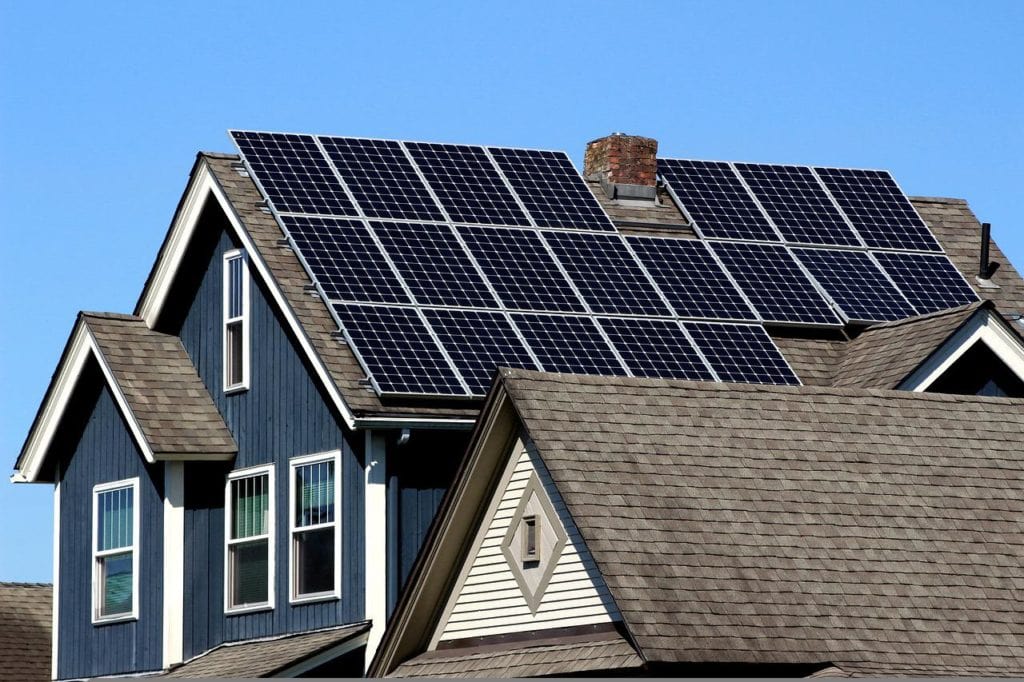house with solar panels on the roof