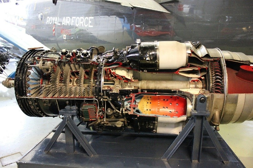 jet engine under maintenance