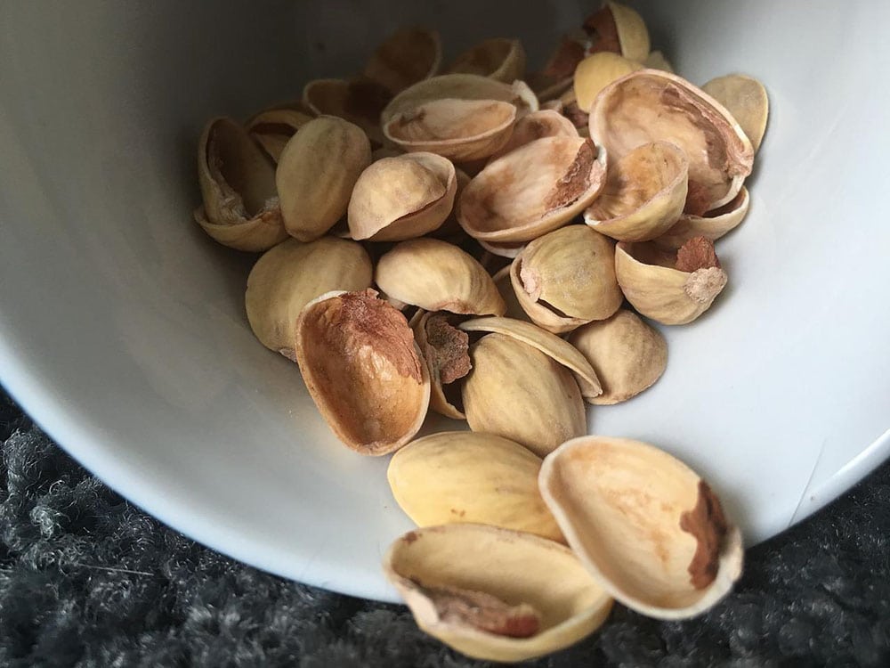 pistachio shells close up