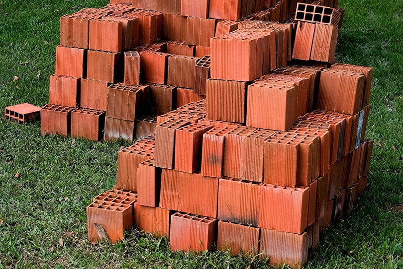 stacked ceramic bricks