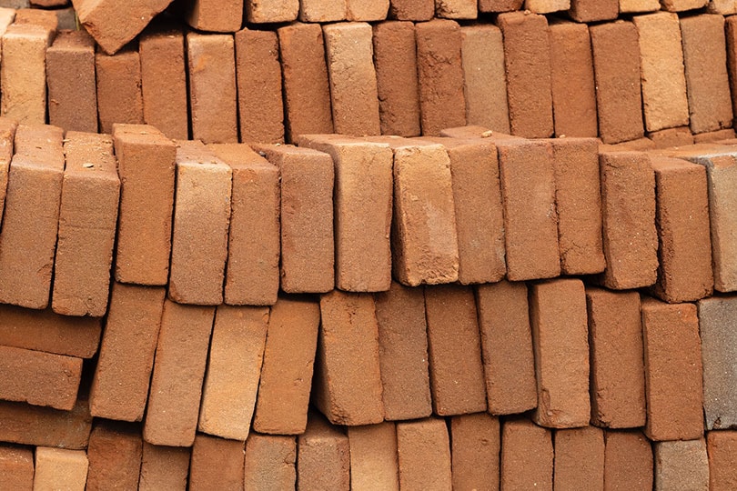 stacked handmade bricks