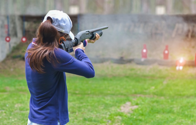 woman in practice shooting