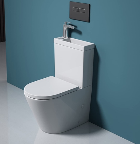 Durovin Bathrooms Close Coupled Two Piece Ceramic Toilet with Sink On Top
