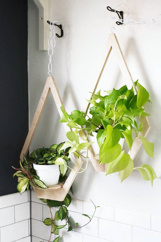 DIY plywood hanging planter