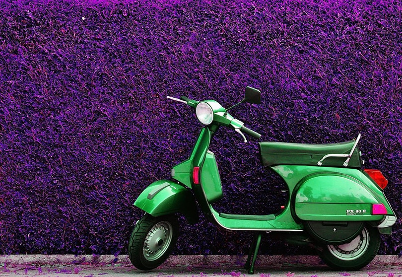 Green Moped Vespa