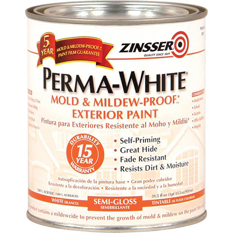 Rust-Oleum Zinsser 31.5 fl oz. PermaWhite Exterior Semi-Gloss