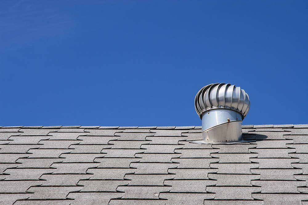 attic fan ventilation system on the roof