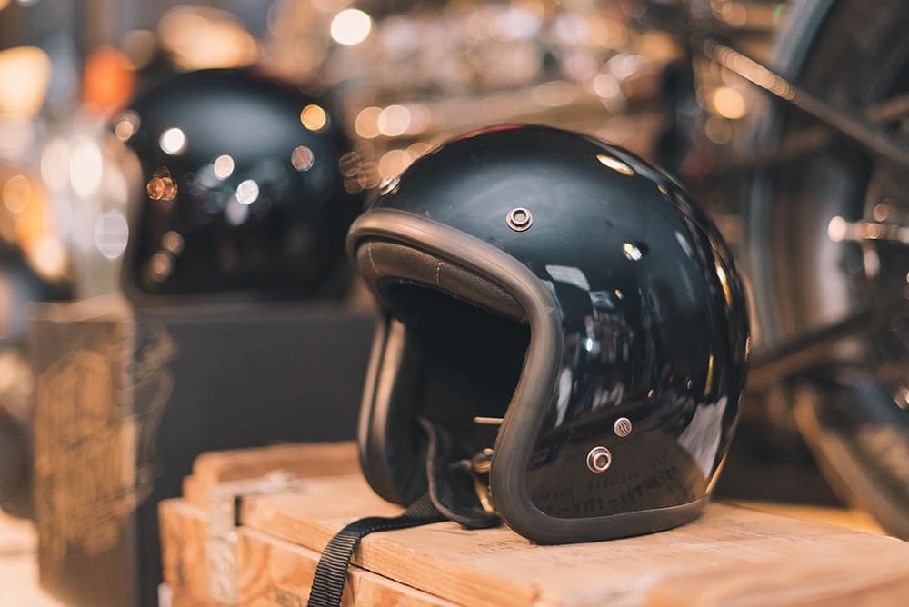 black vintage open face helmet_iChzigo_Shutterstock