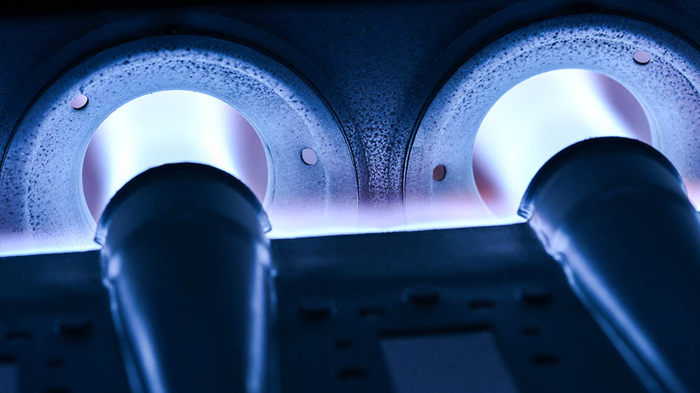 blue flame on Home Furnace Burner