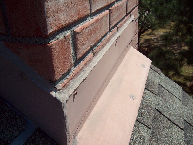 Chimney roof flashing brick metal flashing