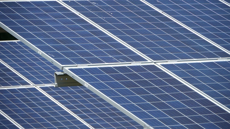 close up of solar panels