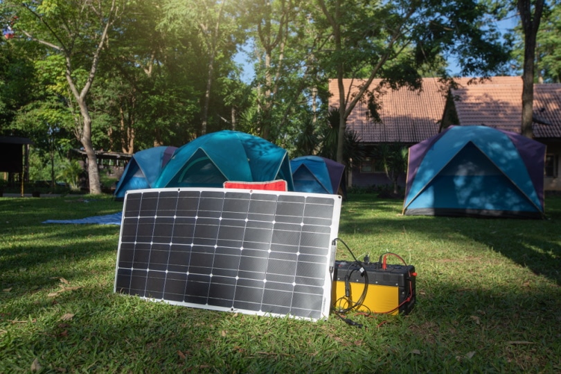 flexible solar panel in the field