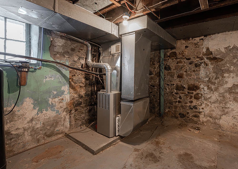 furnace system in the basement