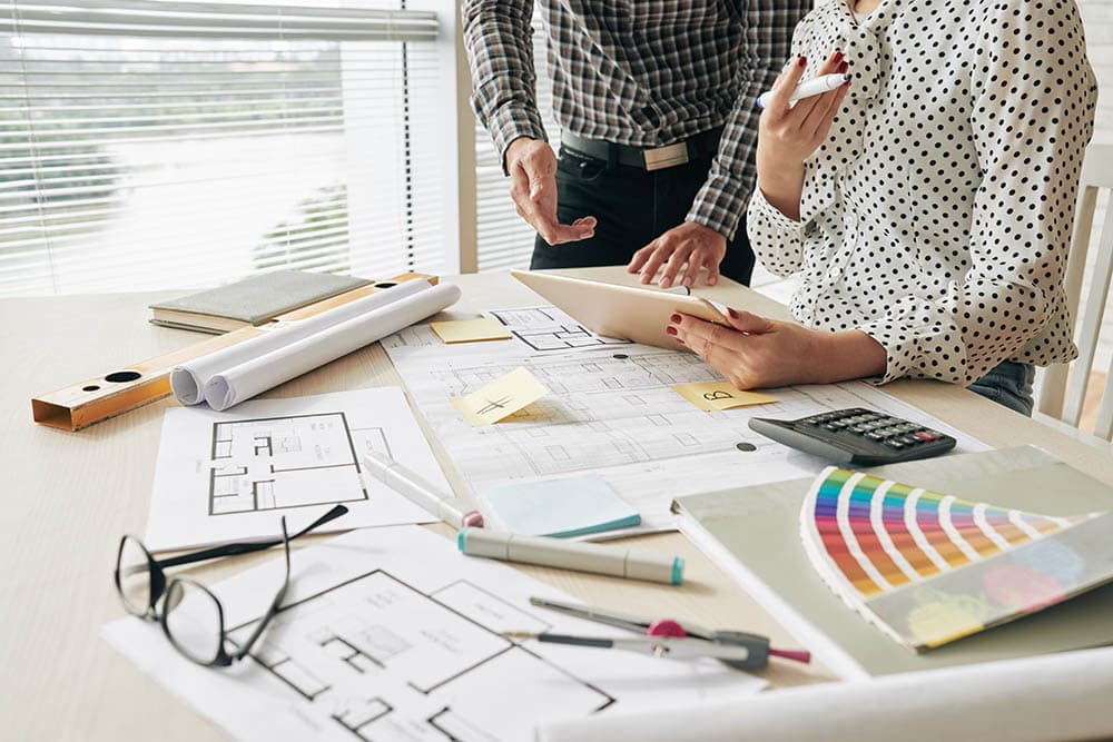 interior designers brainstorming