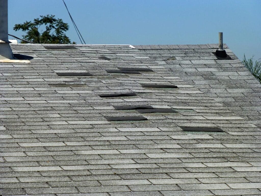 Old composition roof