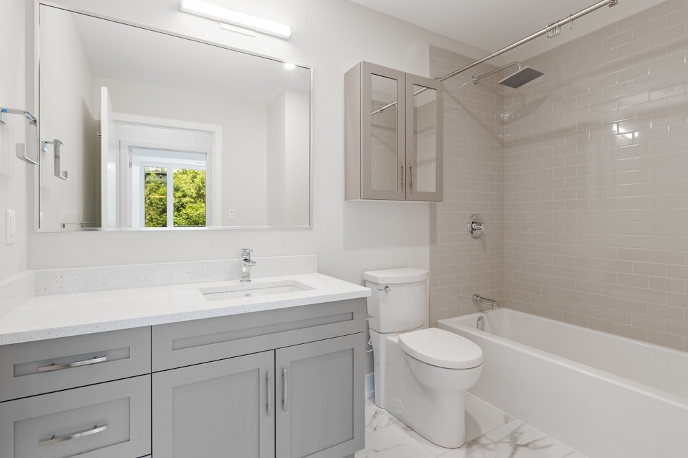 photo of a white bathroom