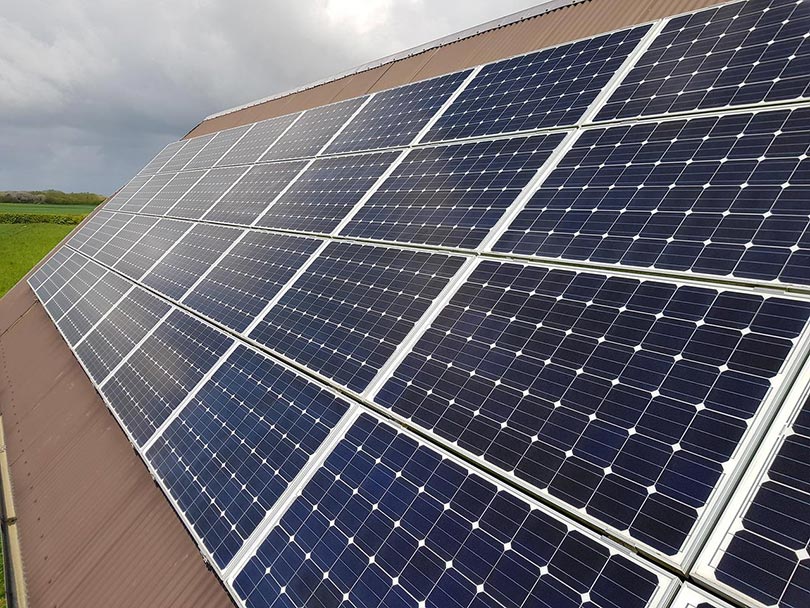 solar panels on the roof