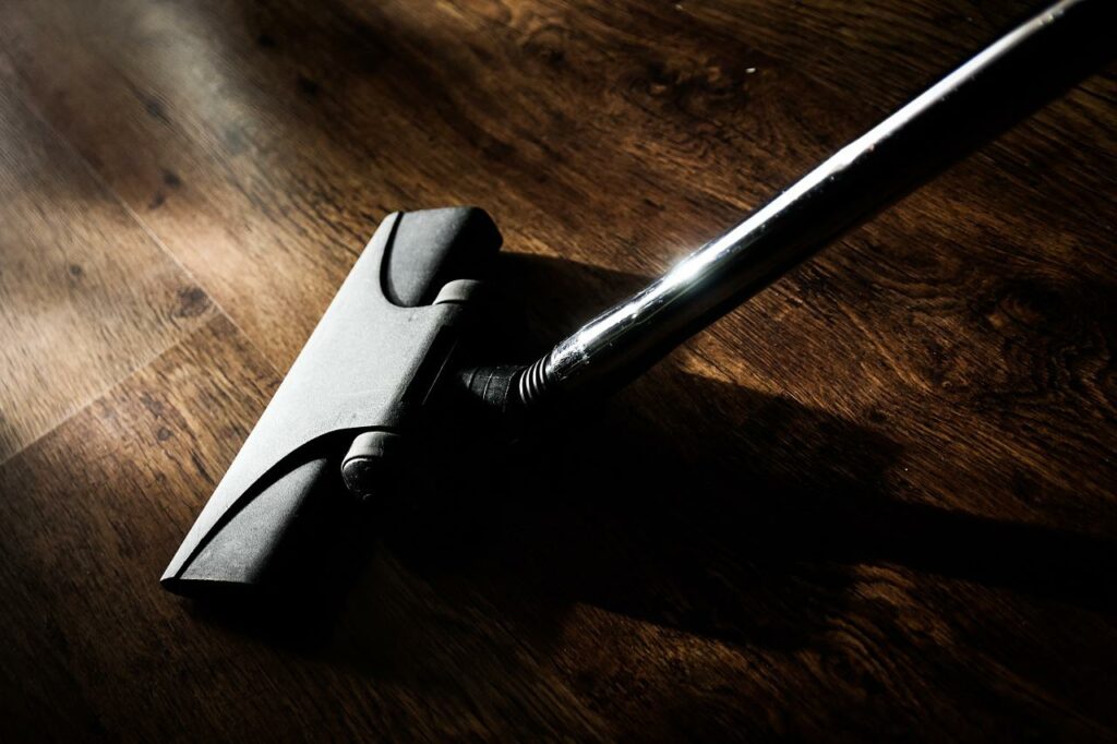 vacuum on a wood floor