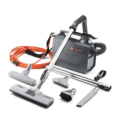 Hoover Commercial PORTAPOWER Lightweight Canister Vacuum Cleaner with Attachments