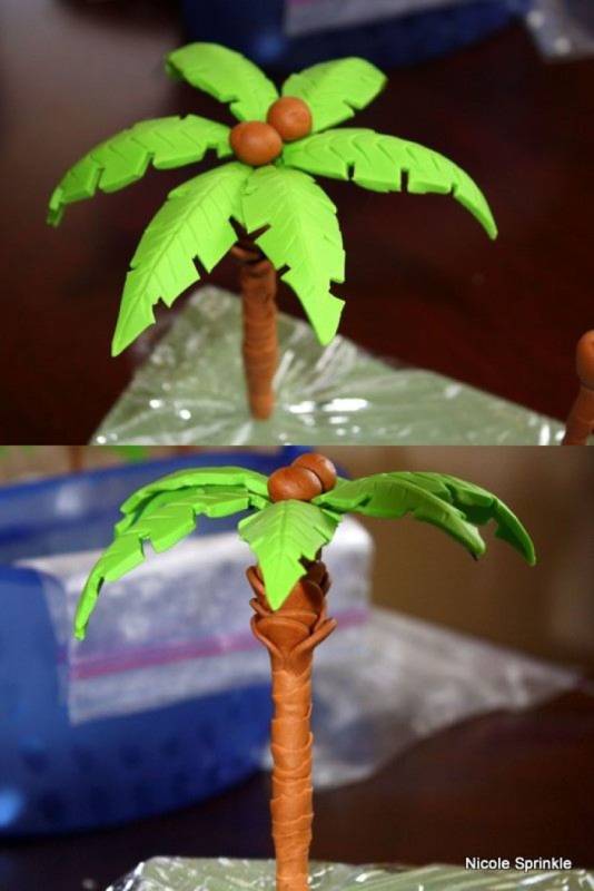 DIY gumpaste palm trees