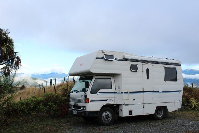 RV parked at the side of the road