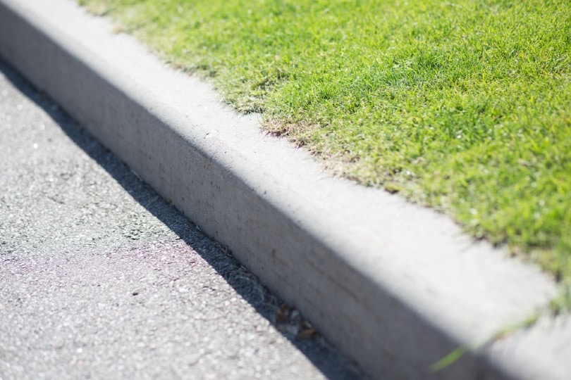 a curb on the road