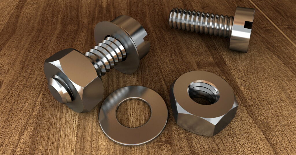 bolts and nuts with washer