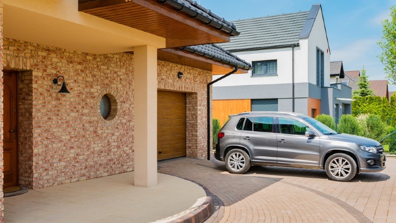 car parking near a driveway