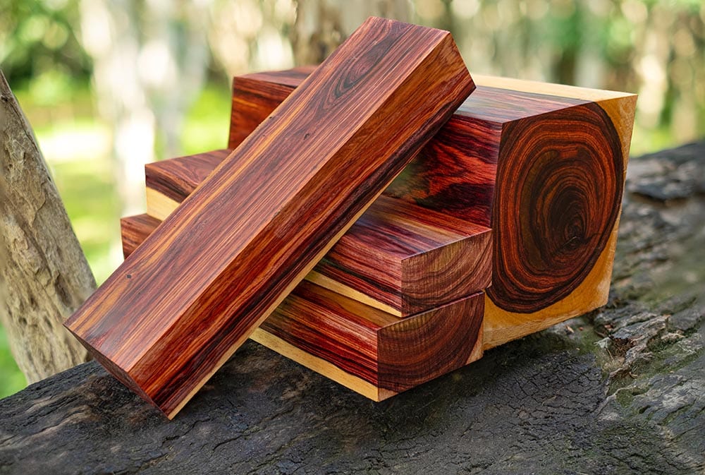 chopped cocobolo wood