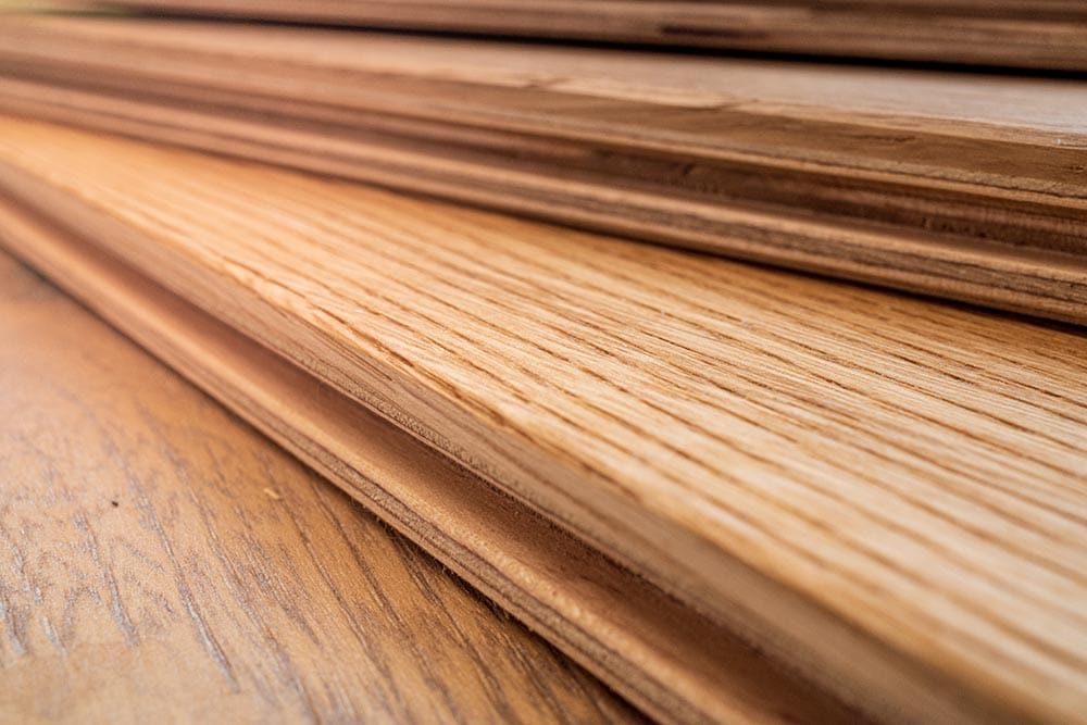 close up engineered hardwood floor samples