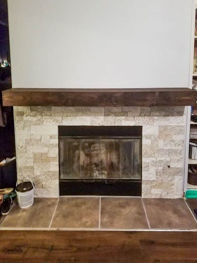diy rustic fireplace mantel