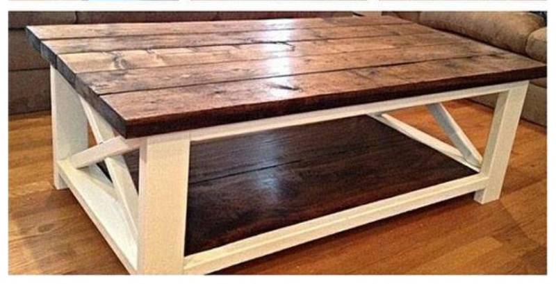 diy rustic x coffee table