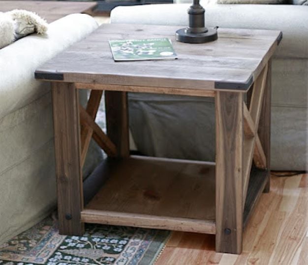 diy rustic x end table