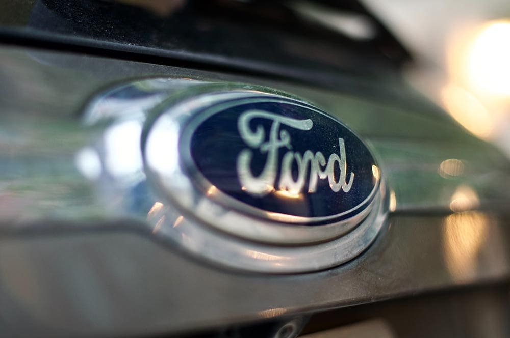 ford logo on car's rear door